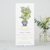 ボホウォーター色イエローレモンツリーカップルシャワー 招待状 (スタンド正面)