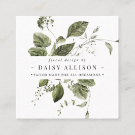 ボホウォーター色エレガント緑 スクエア名刺