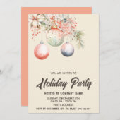 ボホウォーター色オーナメント会社クリスマスパーティー 招待状 (正面/裏面)