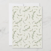 ボホウォーター色オーバーオールEucalyptus赤ちゃんシャワー 招待状 (裏面)