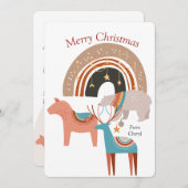 ボホウォーター色クリスマスカード セーブザデート (正面/裏面)