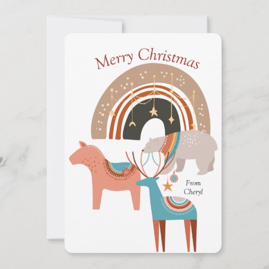 ボホウォーター色クリスマスカード セーブザデート (正面)