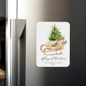 ボホウォーター色クリスマスススそり非写真 マグネット