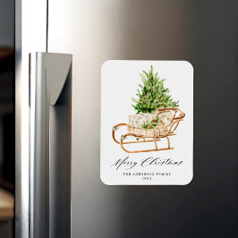 ボホウォーター色クリスマスススそり非写真 マグネット