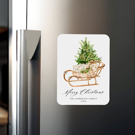 ボホウォーター色クリスマスススそり非写真 マグネット