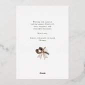 ボホウォーター色クリスマスツリー非写真 箔シーズンカード (裏面)