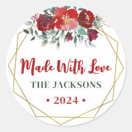 ボホウォーター色クリスマスリースファミリー名 ラウンドシール