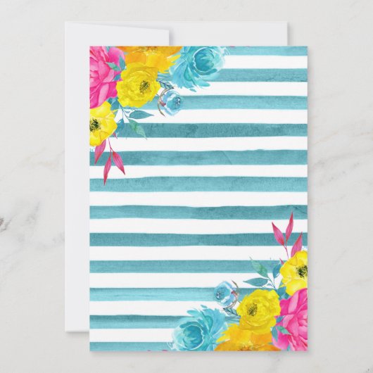 ボホウォーター色サマーフラワー結婚ズ 招待状 (裏面)