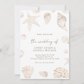 ボホウォーター色シーシェル航海のズ結婚パール 招待状 (正面)