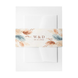 ボホウォーター色テラコッタパンパスグラスありがとう 招待状ベリーバンド