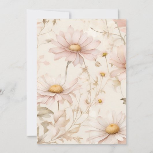 ボホウォーター色デイジーブライダルシャワー 招待状 (裏面)