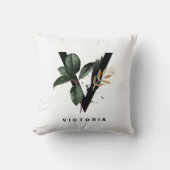 ボホウォーター色トロピカルト葉ラテルVモノグラム クッション (正面)