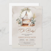 ボホウォーター色ニュートラルベビーヌーク熱帯 招待状 (正面/裏面)