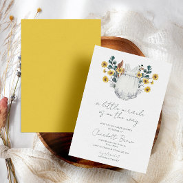 ボホウォーター色ニュートラル赤ちゃんシャワー 招待状