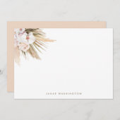 ボホウォーター色パンパスグラスパーソナライズされた ノートカード (正面/裏面)