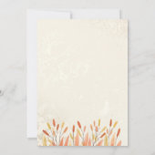 ボホウォーター色パンパスグラス&感謝祭素朴 招待状 (裏面)