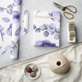 ボホウォーター色パープルベリーフローラ赤ちゃんシャワー ラッピングペーパー