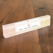 ボホウォーター色ピンクアップル先生 デスクネームプレート (側面)