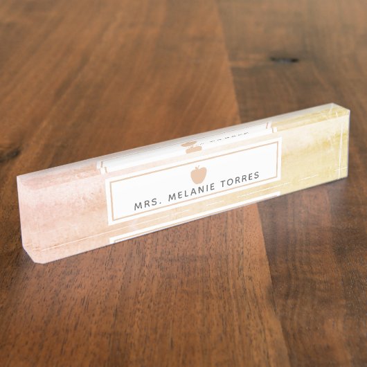 ボホウォーター色ピンクアップル先生 デスクネームプレート (側面)