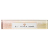 ボホウォーター色ピンクアップル先生 デスクネームプレート (正面)