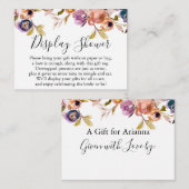 ボホウォーター色フラワーノーラップブライダルシャワー エンクロージャーカード (正面/裏面)