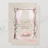 ボホウォーター色フローラアーチと夕日 招待状 (正面/裏面)