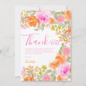 ボホウォーター色フローラサンキューベイビーシャワー サンキューカード (正面)
