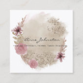 ボホウォーター色フローラスクエアビジネスカード スクエア名刺