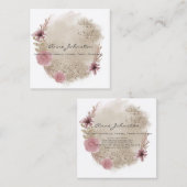 ボホウォーター色フローラスクエアビジネスカード スクエア名刺 (正面/裏面)