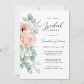 ボホウォーター色フローラブライダルシャワー 招待状 (正面)