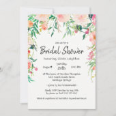 ボホウォーター色フローラブライダルシャワー 招待状 (正面)