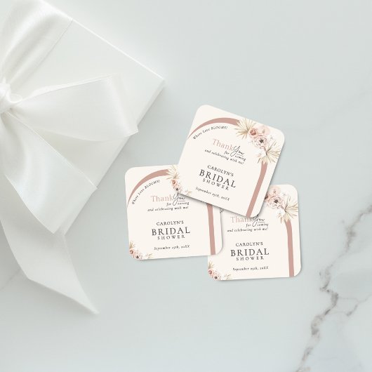 ボホウォーター色フローラモダンアーチブライダルシャワー スクエアシール