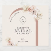 ボホウォーター色フローラモダンアーチブライダルシャワー ビールラベル (シングルラベル)