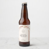 ボホウォーター色フローラモダンアーチブライダルシャワー ビールラベル (正面)