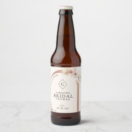 ボホウォーター色フローラモダンアーチブライダルシャワー ビールラベル