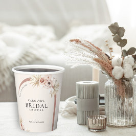 ボホウォーター色フローラモダンアーチブライダルシャワー 紙コップ