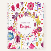 ボホウォーター色フローラリースカスタム文字レシピ ノートブック (正面)