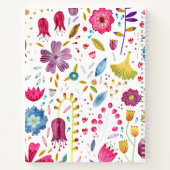 ボホウォーター色フローラリースカスタム文字レシピ ノートブック (裏面)