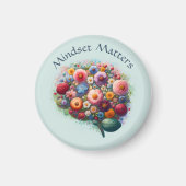 ボホウォーター色フローラ前向きマインドセット引用文 マグネット (正面)