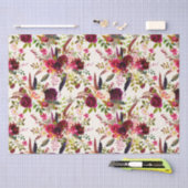 ボホウォーター色フローラ羽ティッシュペーパー 薄葉紙 (クラフト)