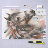 ボホウォーター色フローラ羽毛ホースティッシュペーパー 薄葉紙 (クラフト)