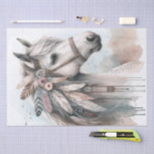 ボホウォーター色フローラ羽毛ホース 薄葉紙 (クラフト)