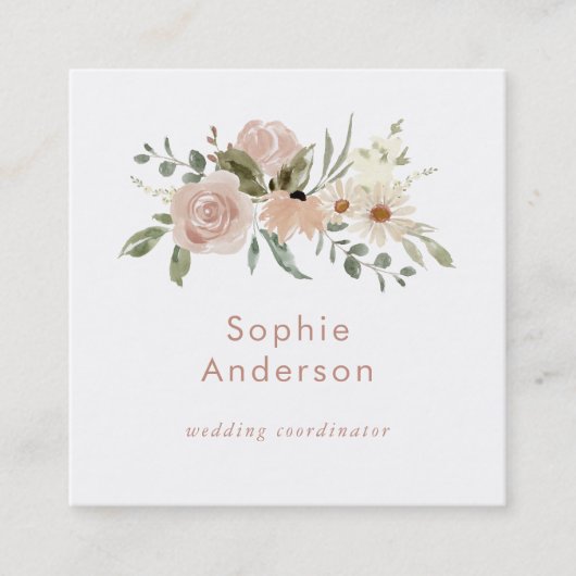 ボホウォーター色フローラ |ソーシャルメディアのアイコン スクエア名刺 (正面)