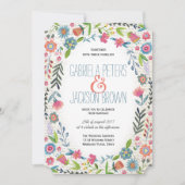 ボホウォーター色フローラ |結婚式招待状 招待状 (正面)