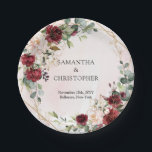 ボホウォーター色ブルゴーニュフローラ結婚金ゴールド ペーパープレート<br><div class="desc">これらのボーホグリーンと金ゴールド結婚ユーカリの葉シックな紙プレートであなたのデコを高める準備をしなさい！冒険のtouchとウィムジーを特別な日に追加するのに最適な、これらのプレートはあなたの平均的な食器結婚ではない。ボヘミアン鮮やかの魅力が満ち、緑と金ゴールドの色合いの複雑なユーカリの葉のデザイン素晴らしは、緑豊かでロマンチックな森の設定にあなたのゲストと一緒に輸送する。退屈な紙プレートに別れを言い、とエコの両方であるスタイリッシュお祝いにフレンドリーこんにちは。お客様の結婚ゲストに対ししゃれているてエレガント、確実に永続的な印象を与えるユニークこれらの紙のプレートと離れ共に声明を作成する。</div>