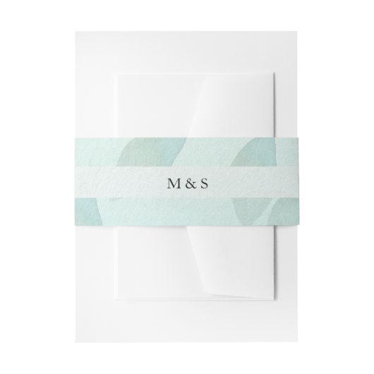 ボホウォーター色ブルーパーソナライズされた 招待状ベリーバンド (正面例)