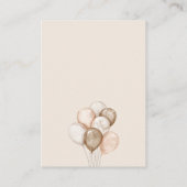 ボホウォーター色ベビーシャワーおむつラッフル エンクロージャーカード (裏面)