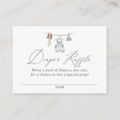 ボホウォーター色ベビー服おむつラッフルチケット エンクロージャーカード (正面)