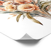 ボホウォーター色ベージュクリームブラウン植物学フローラ ポスター (角)