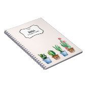 ボホウォーター色ポッテッドサボテンと多肉株カスタム ノートブック (右側)